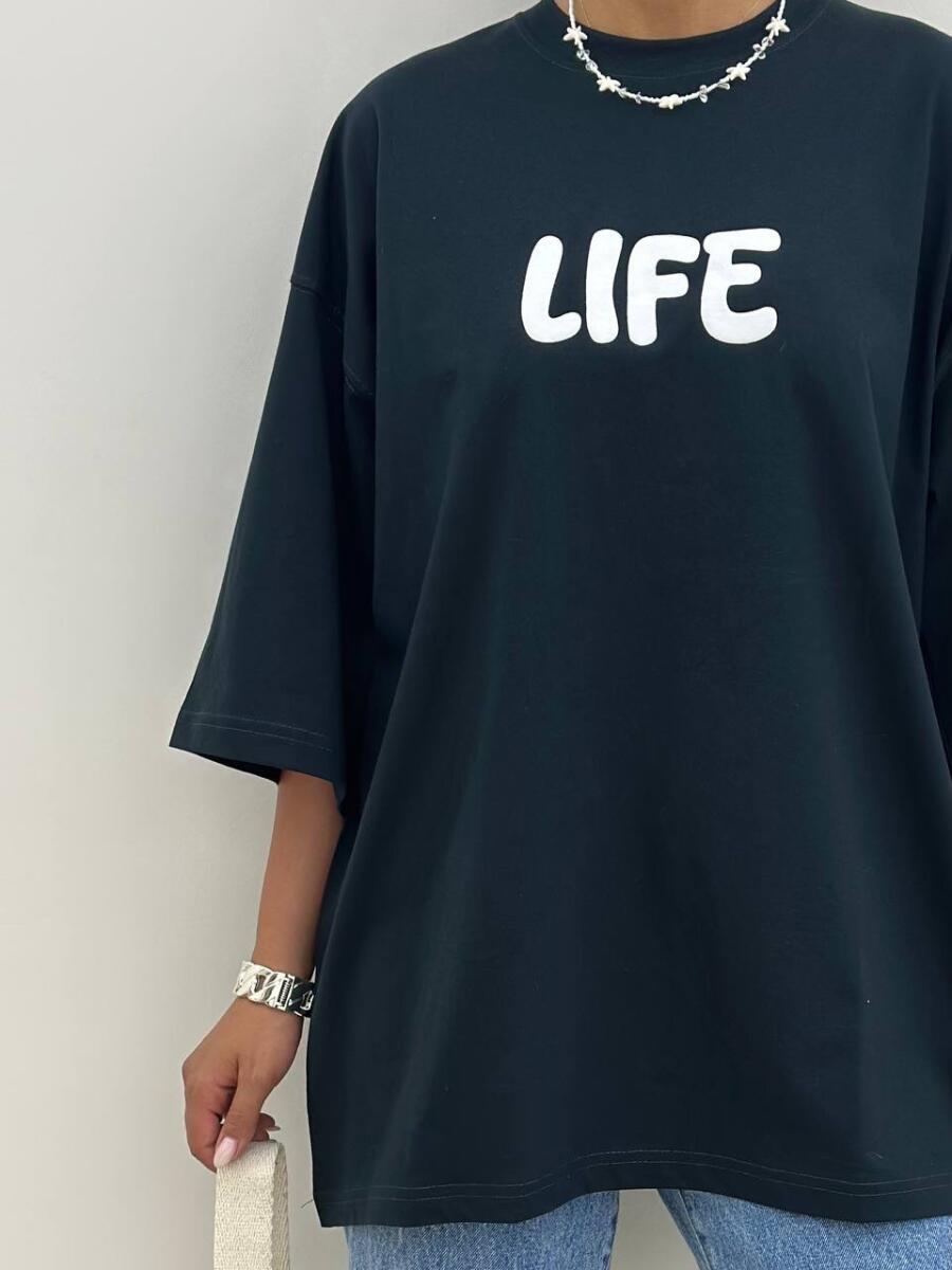 تیشرت لانگ وارداتی طرح bd241-10 Life