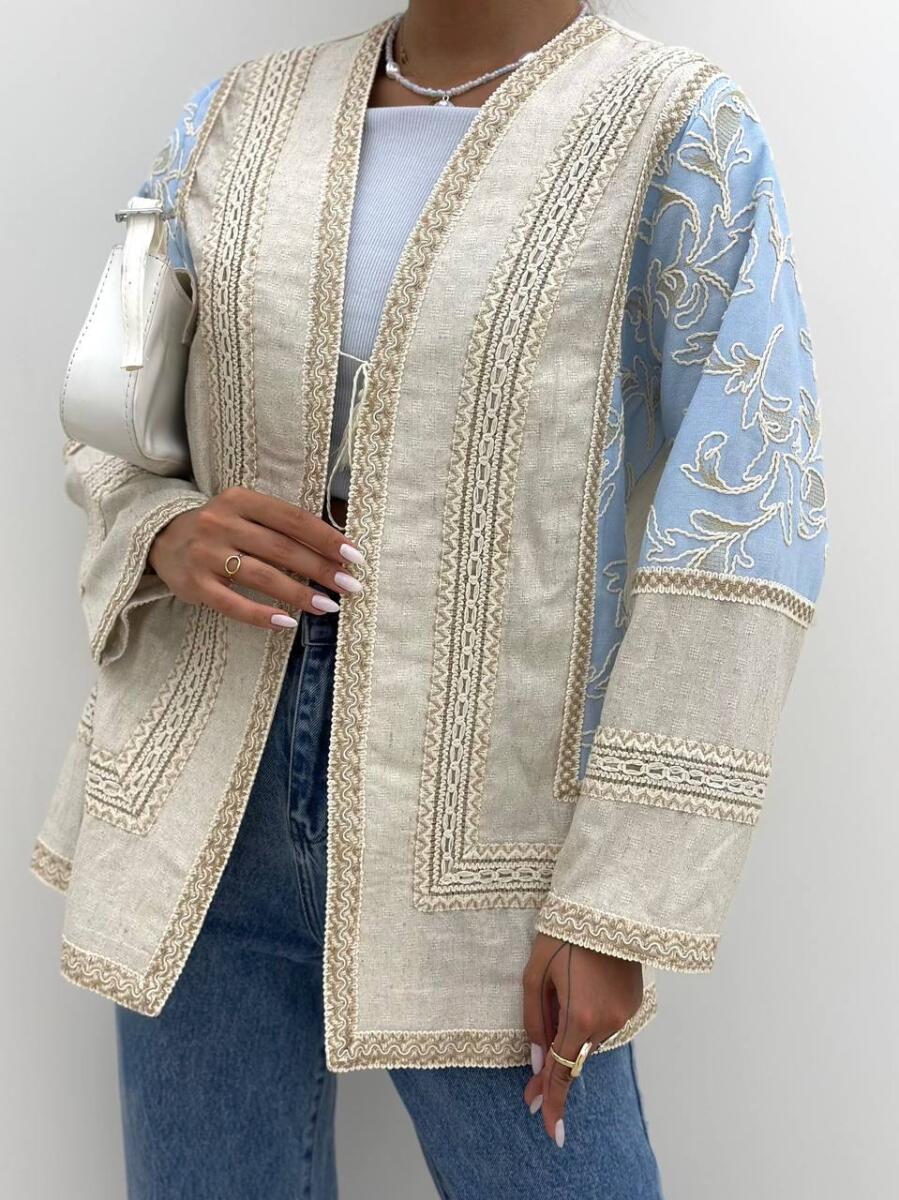 مانتو خرج کار مکرومه دوزی شده bd279-12
