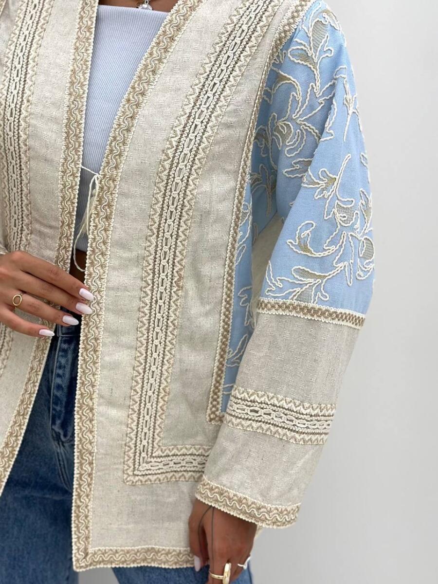 مانتو خرج کار مکرومه دوزی شده bd279-12