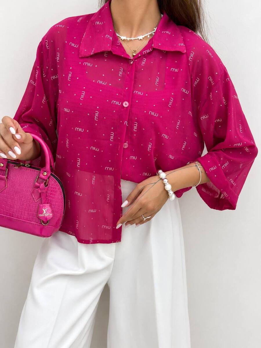 شومیز حریر طرح bd319-11 miu miu