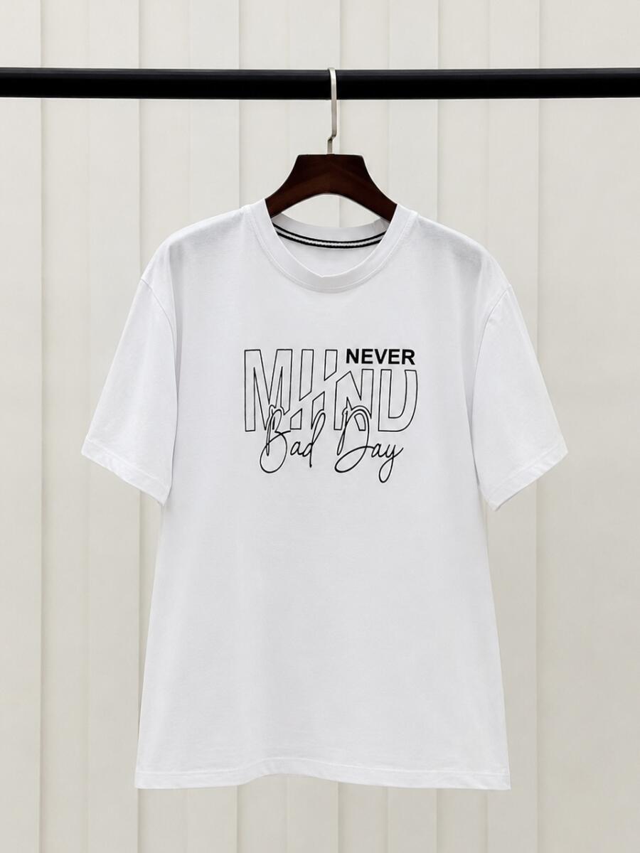 تیشرت نخ پنبه طرح bd331 never mind