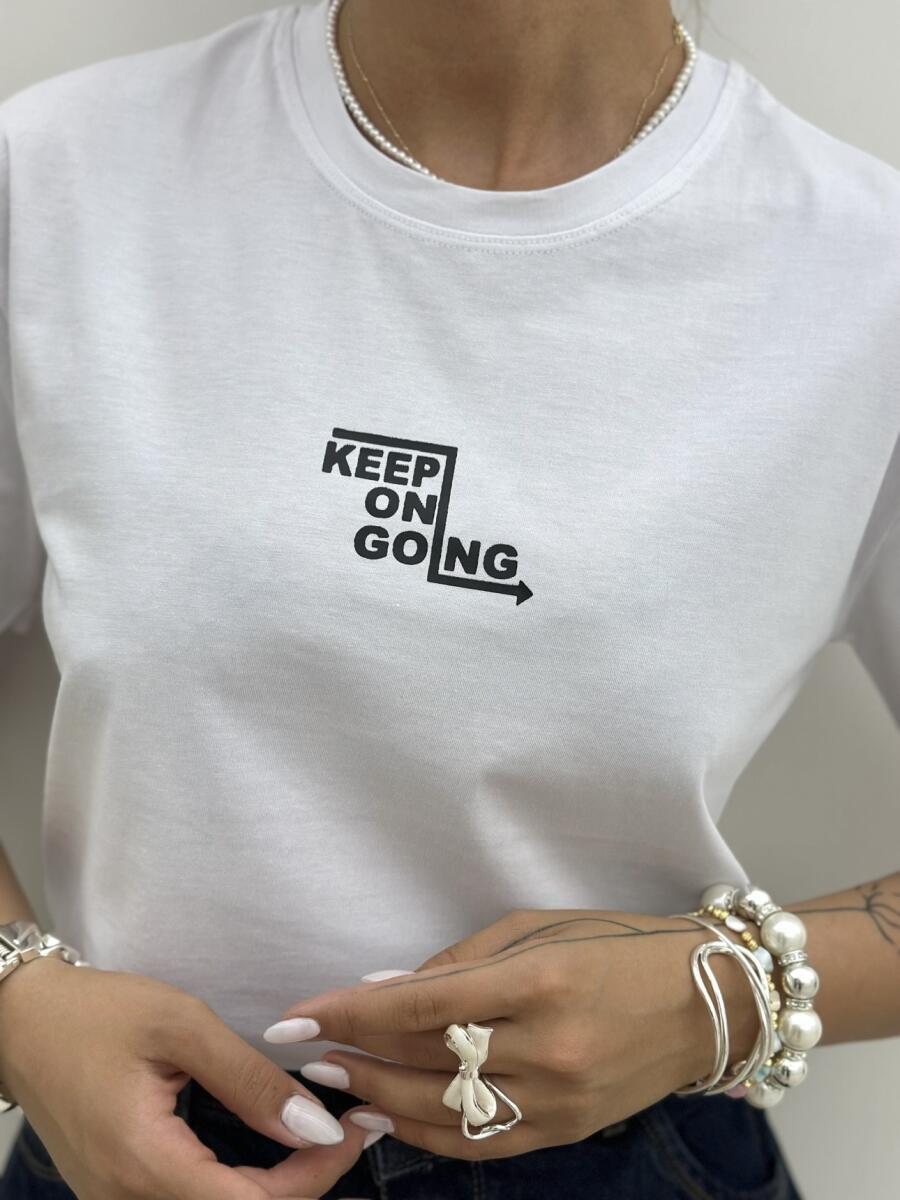 تیشرت نخ پنبه طرح bd330-2 keep on going