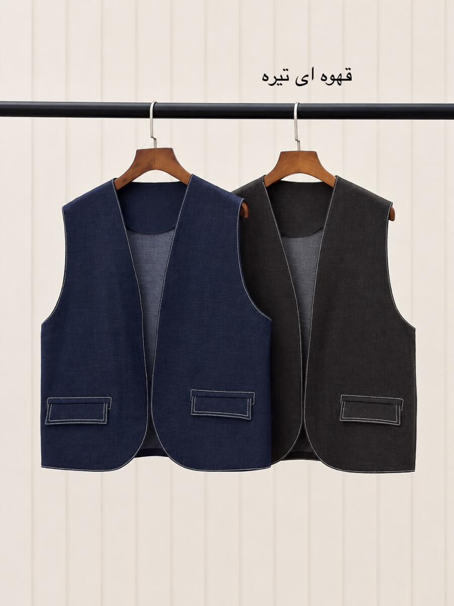 وست جین تابستانه کوک دوزی شده bd325-14