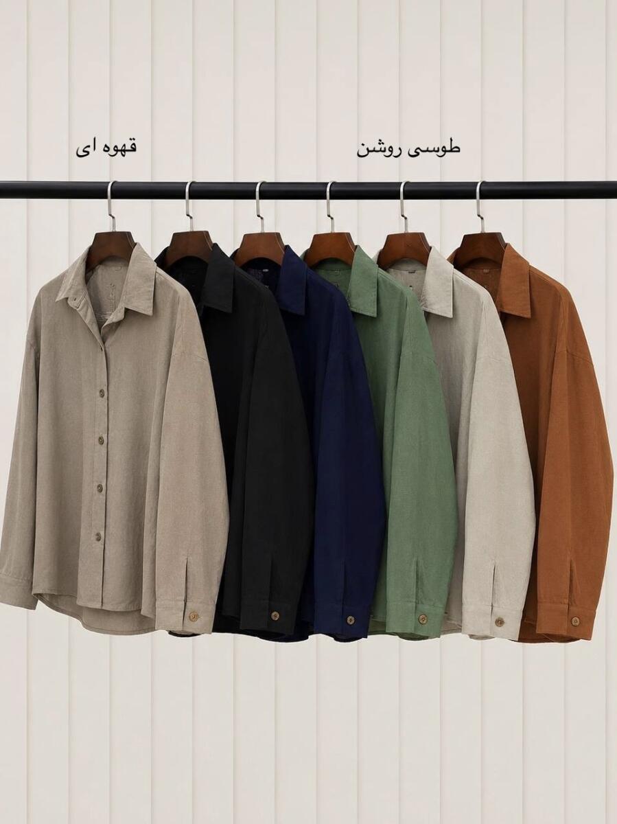 شومیز لینن basic دکمه چوبی bd351-1