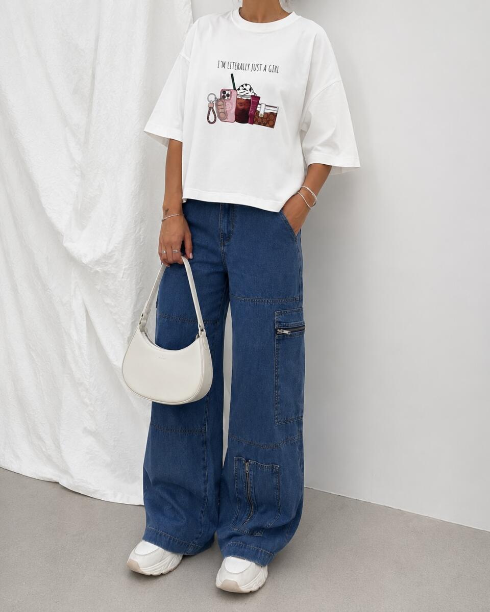 تیشرت طرح bd374 just a girl