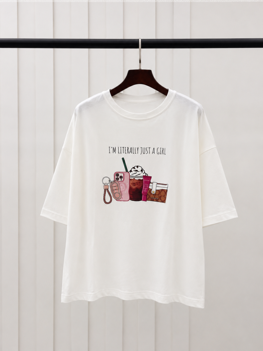 تیشرت طرح bd374 just a girl
