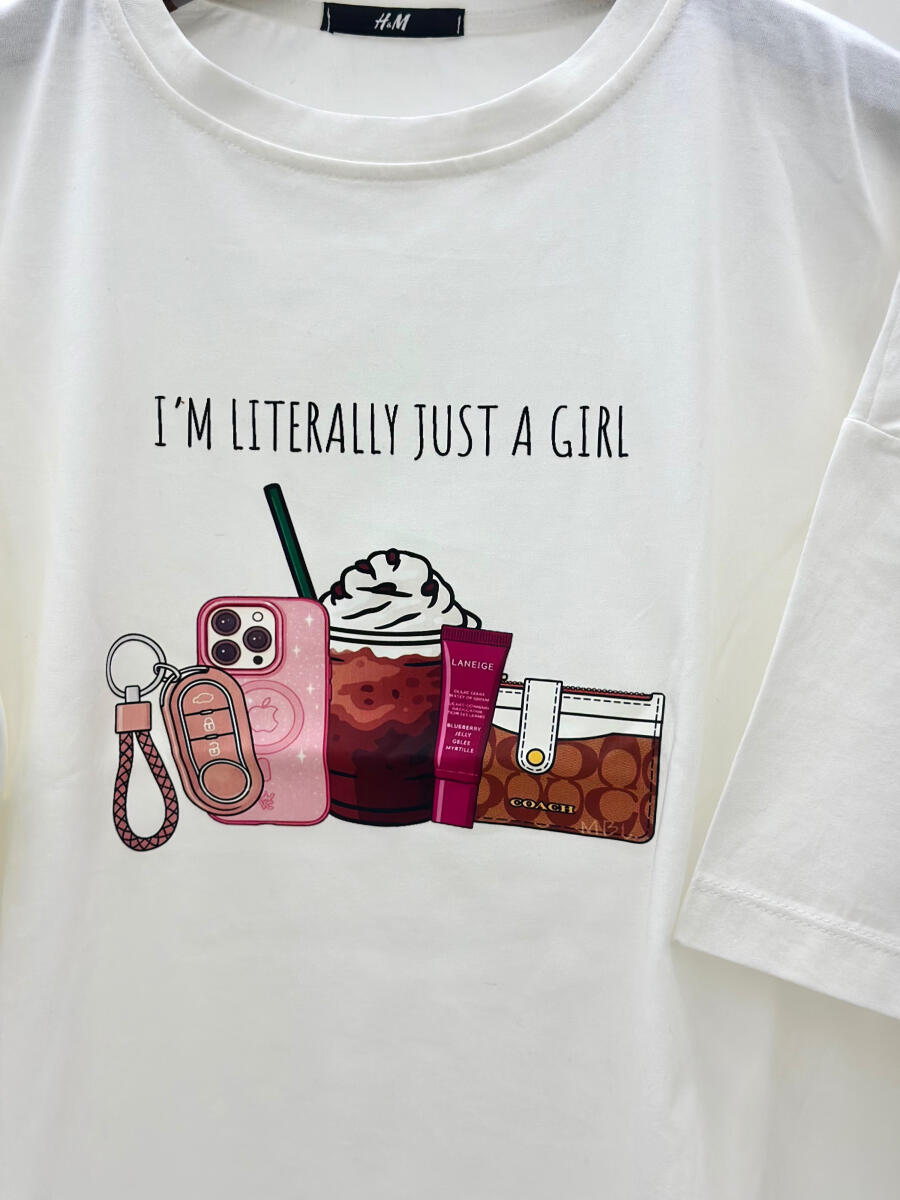 تیشرت طرح bd374 just a girl
