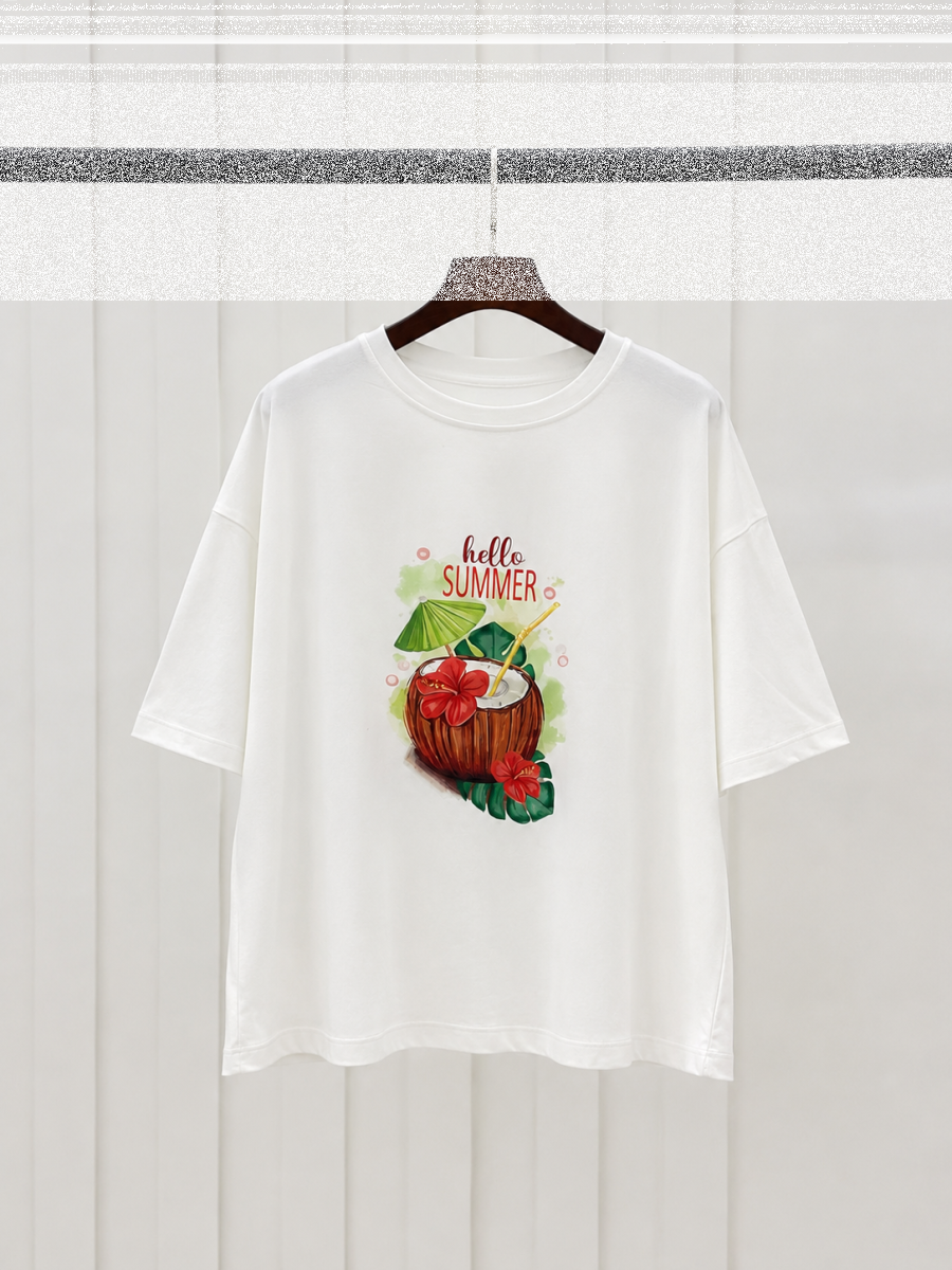 تیشرت طرح bd372 Hello summer