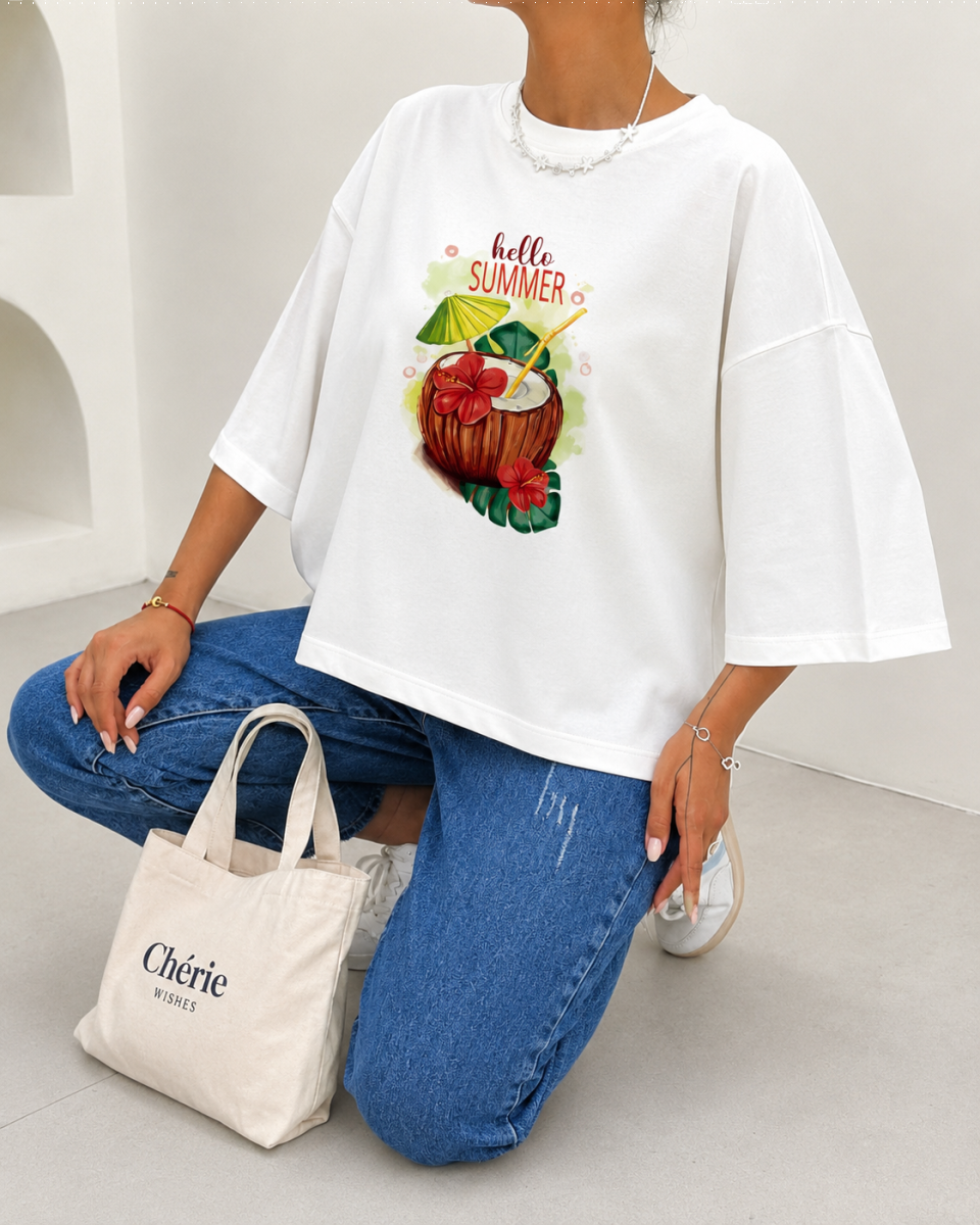 تیشرت طرح bd372 Hello summer