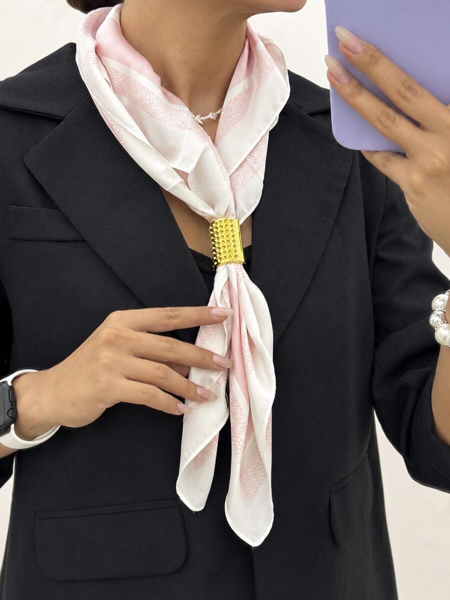 مینی اسکارف و دستمال گردن ساتن طرح گل ed22