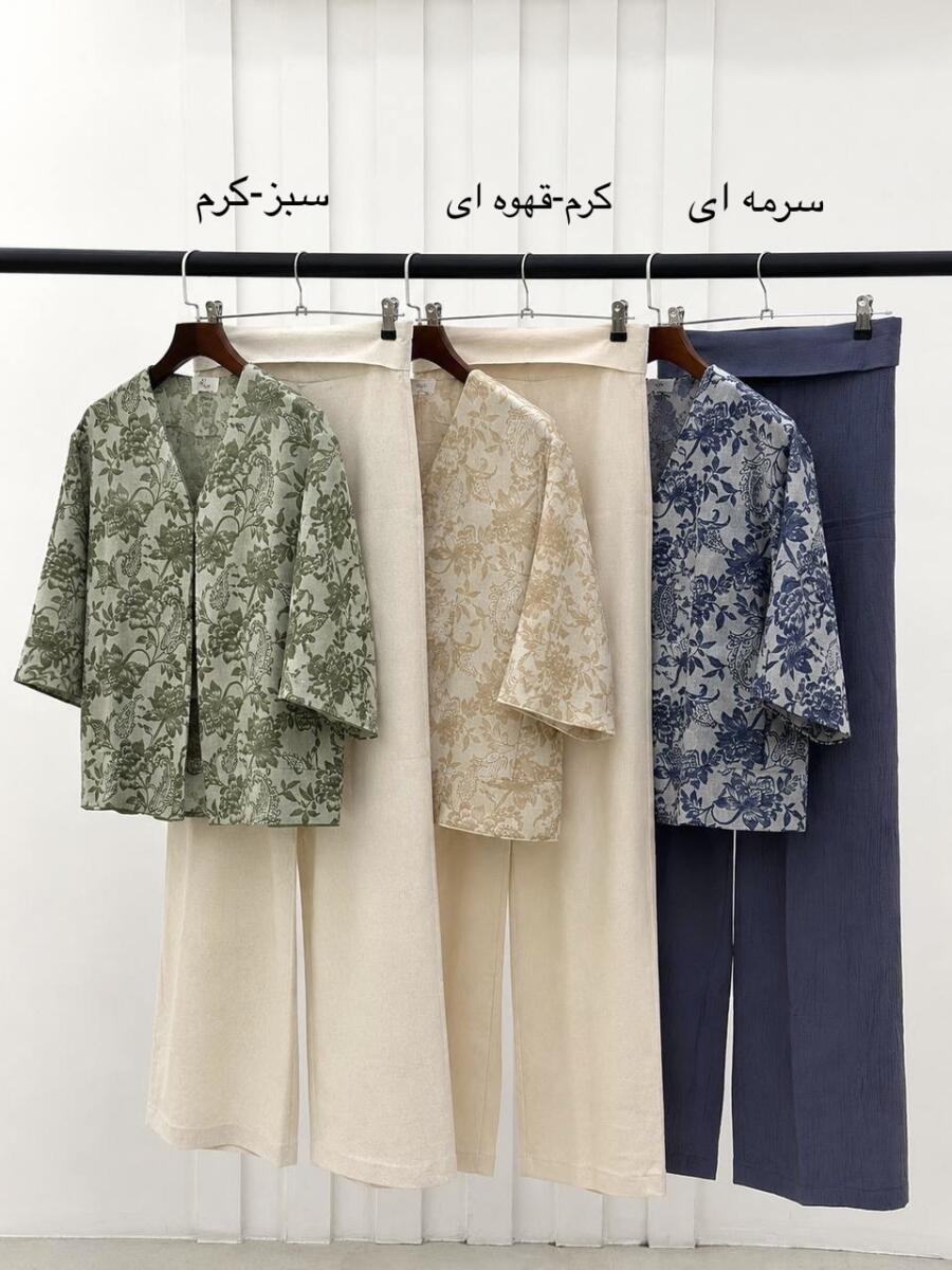 ست 2تیکه کت مزونی مغزی دوزی شده و شلوار bd410-9