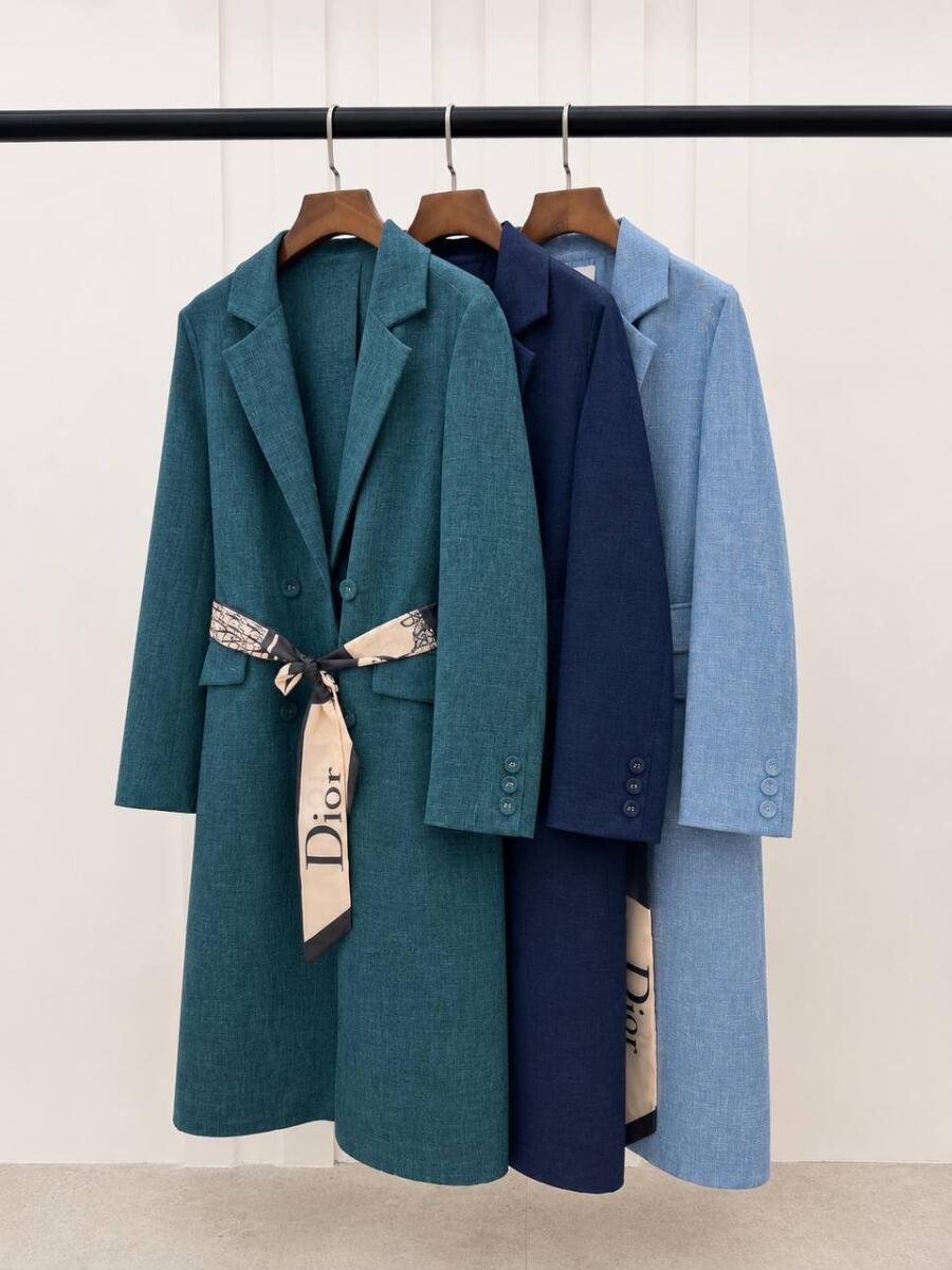 مانتو میدی مزونی 4دکمه کمربندساتن طرح bd424-8 dior