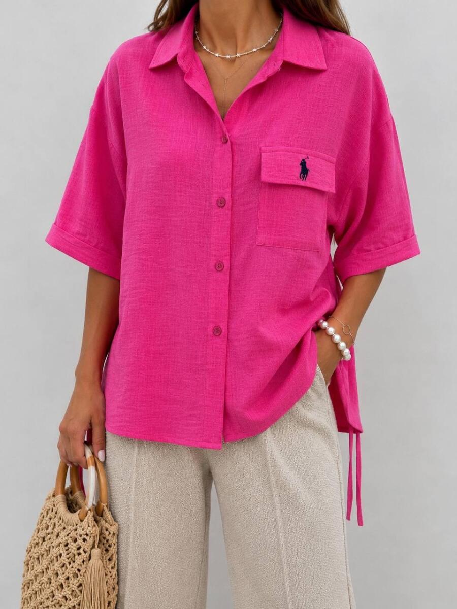 شومیز طرح polo پایین بنددار bd449-9