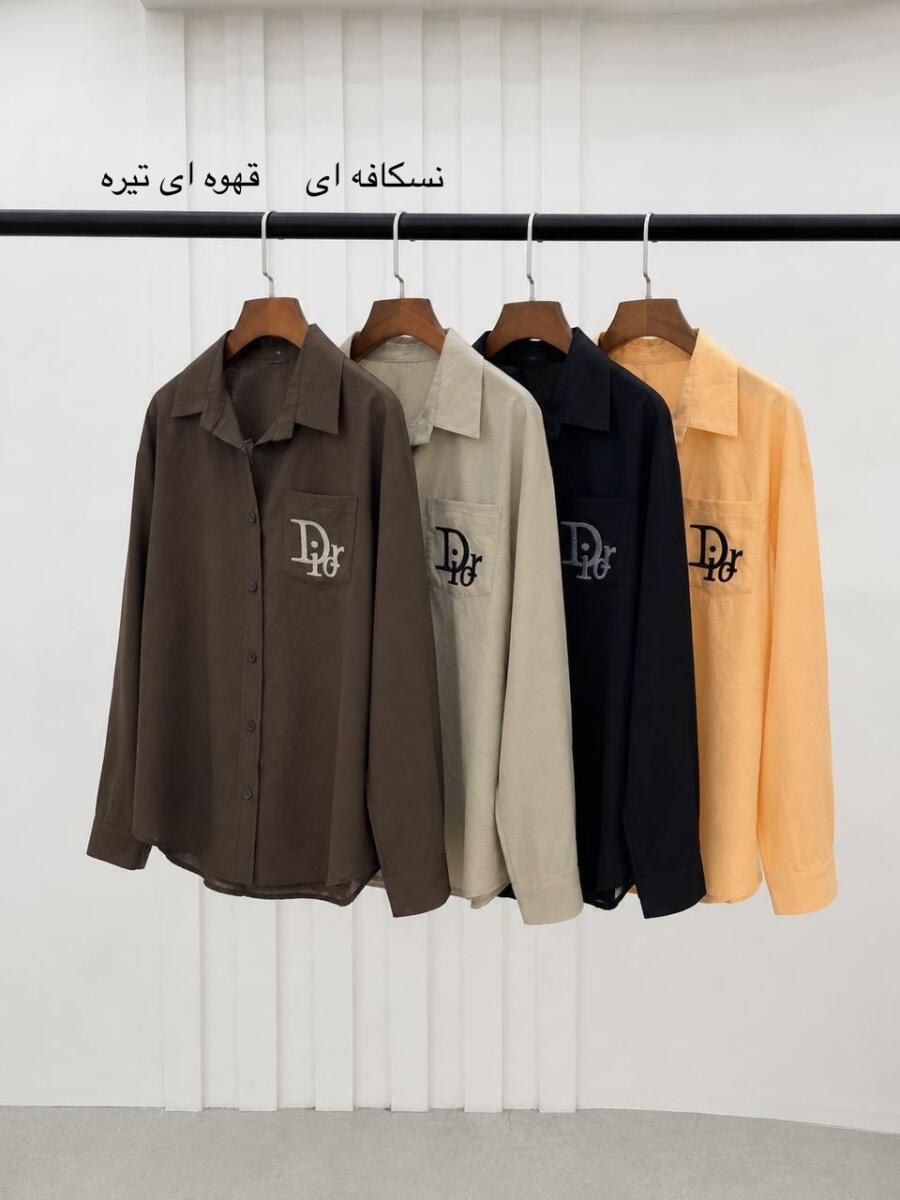 شومیز جیب دار گلدوزی شده طرح bd473-3 dior