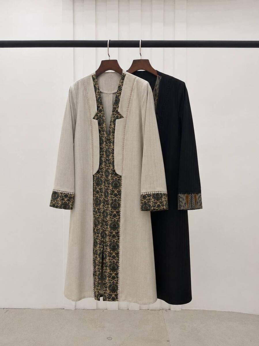 مانتو کلاسیک خرج کار طرح اسلیمی bd492-9