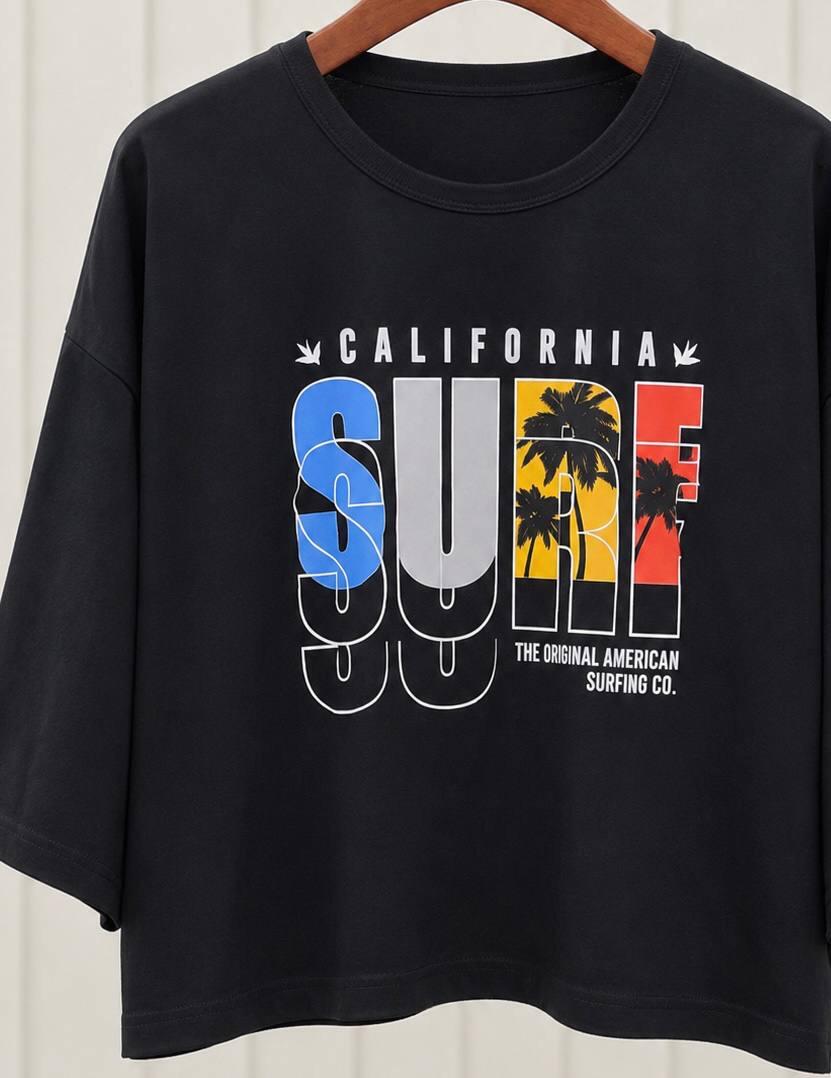 ست 2تیکه تیشرت طرح california وشلوار لینن bd528