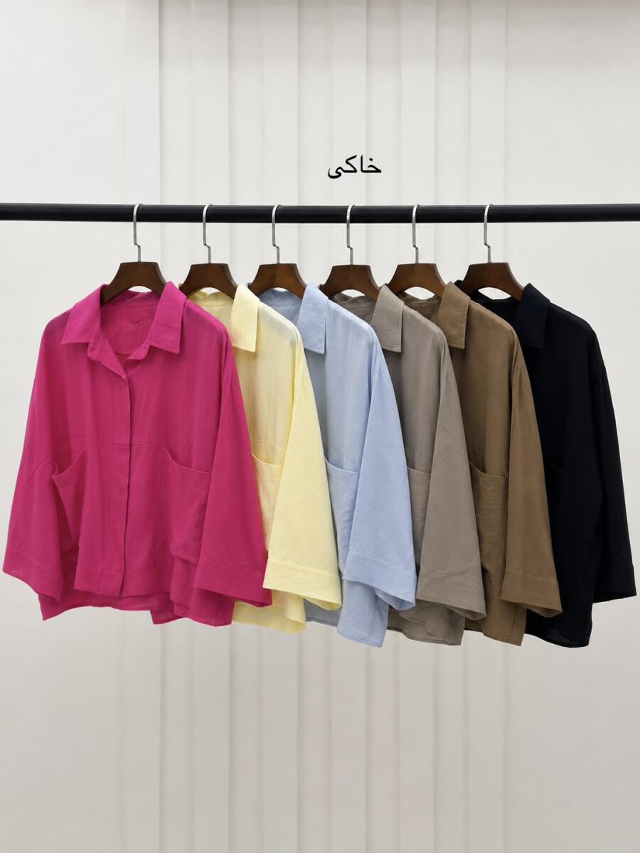 شومیز پری دکمه مخفی جیب دار bd561-14