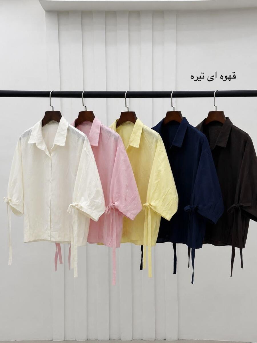 شومیز لینن آستین بنددار bd577-5