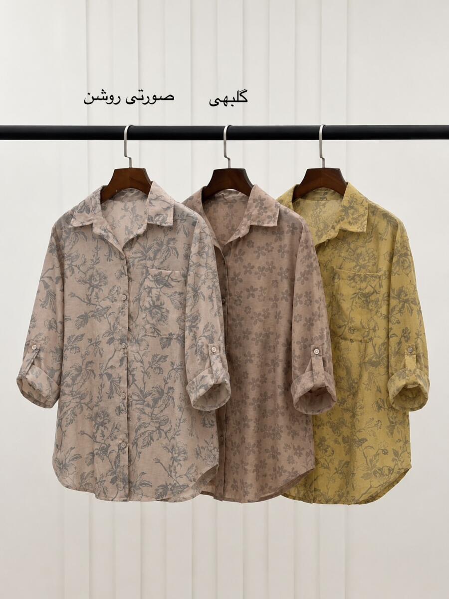 شومیز شاین دار طرح گل bd567-5