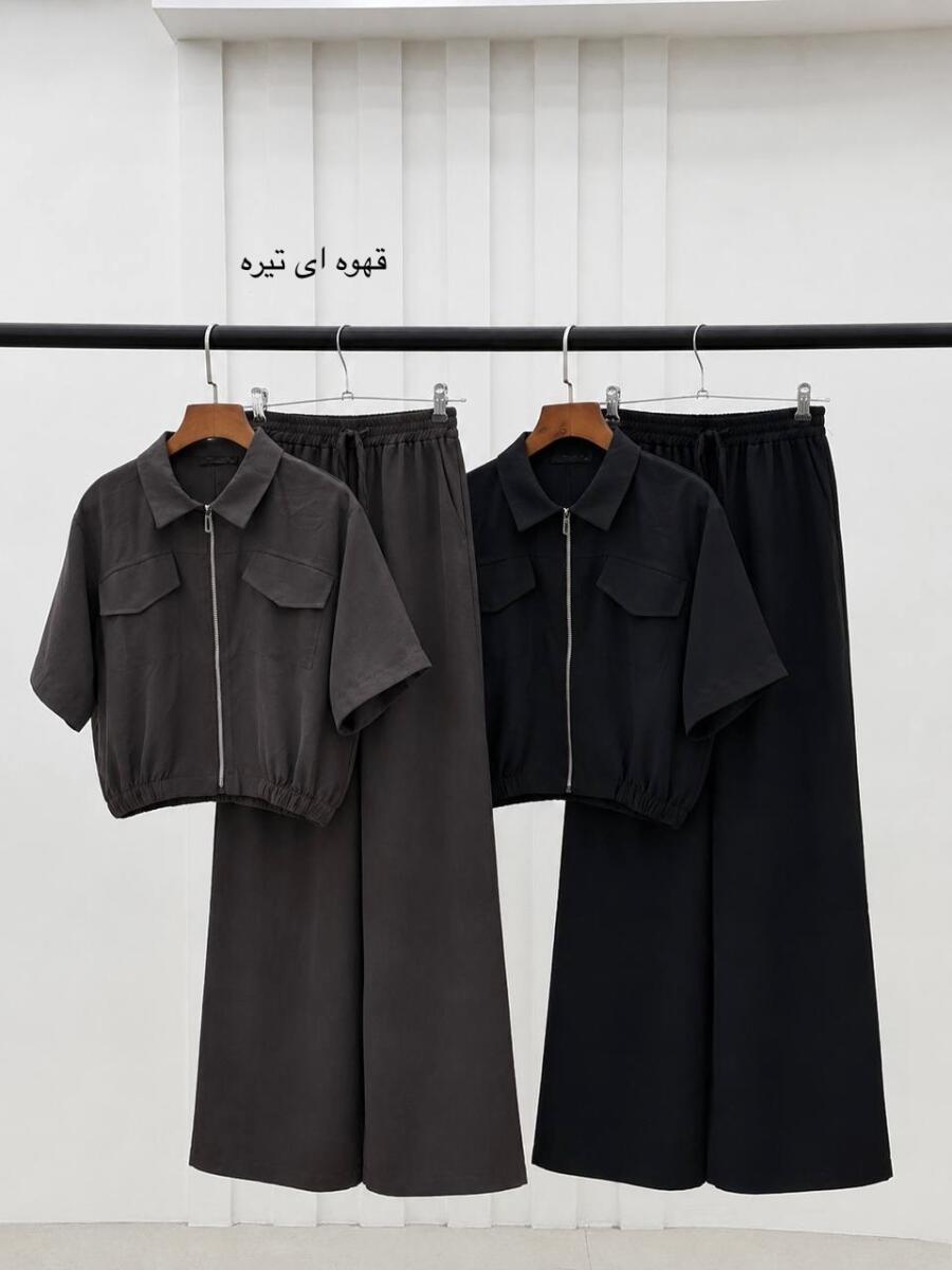ست 2 تیکه وست طرح جیب و شلوار بگ پری bd579-5