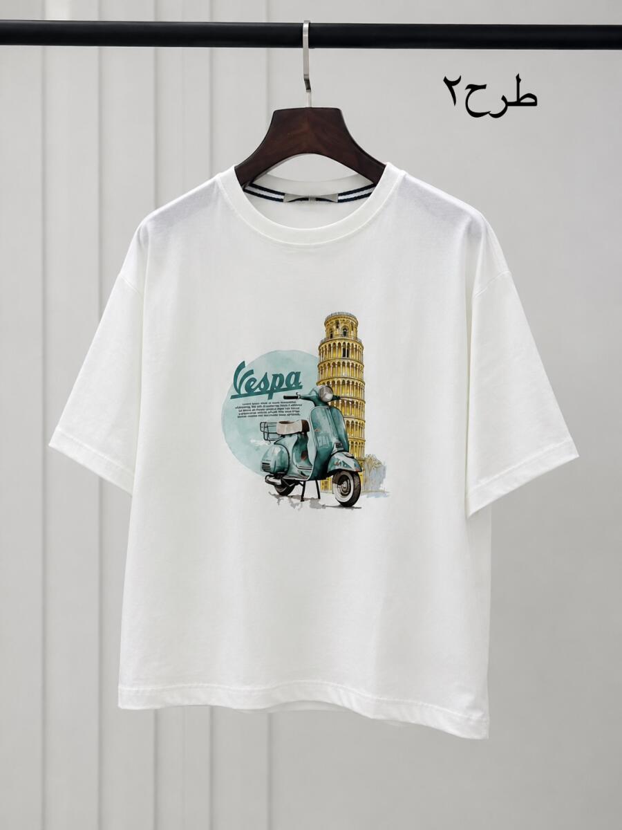تیشرت نخ پنبه طرح bd646 vespa