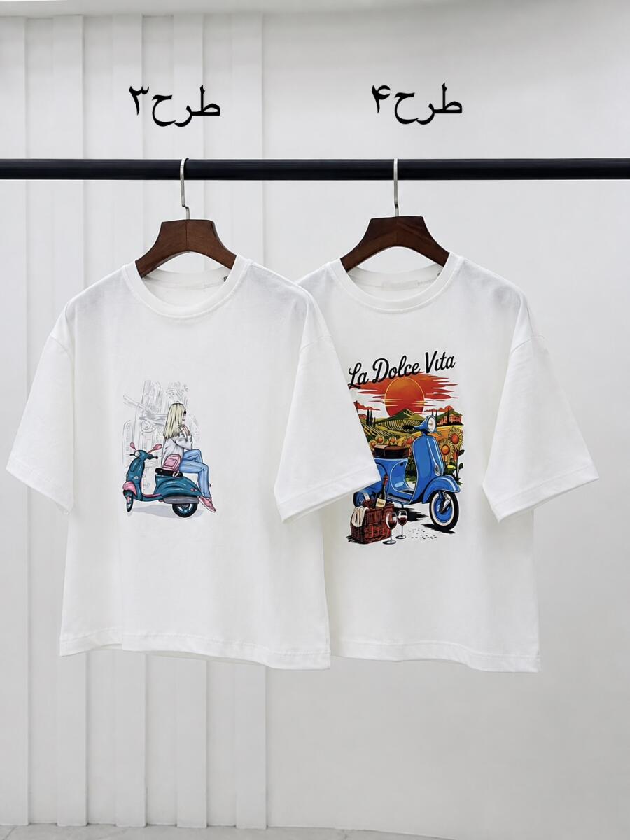 تیشرت نخ پنبه طرح bd646 vespa