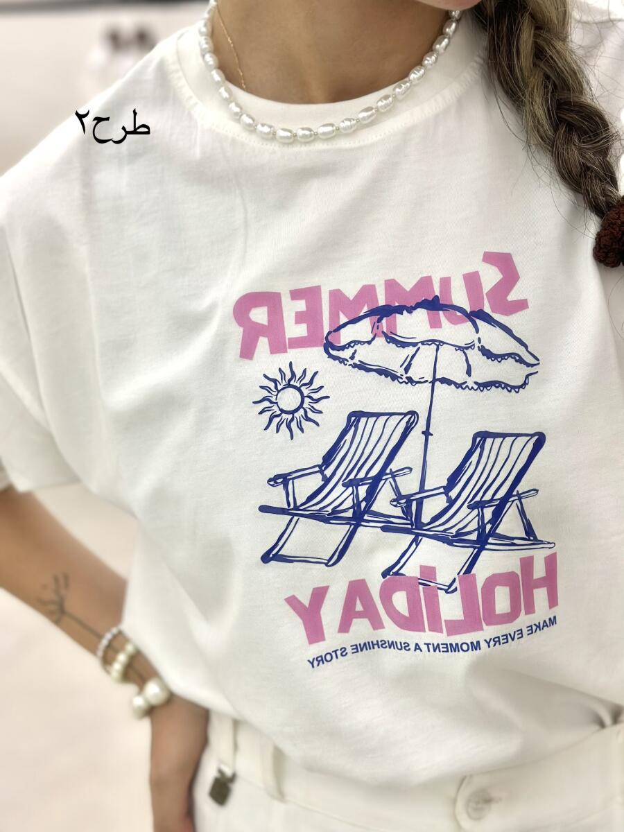 تیشرت نخ پنبه طرح bd647 summer