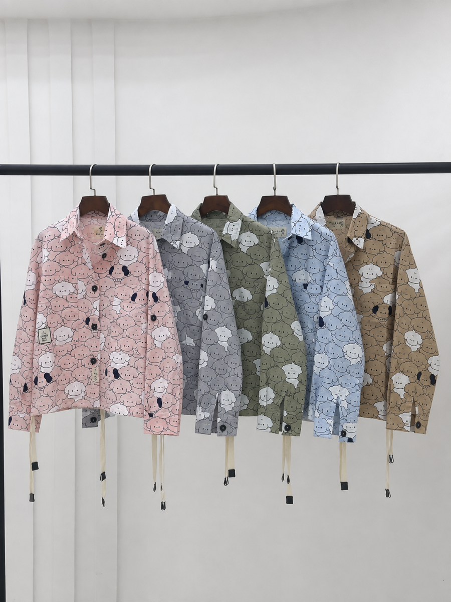 شومیز لینن بغل بنددار طرح bd709-17 sheep