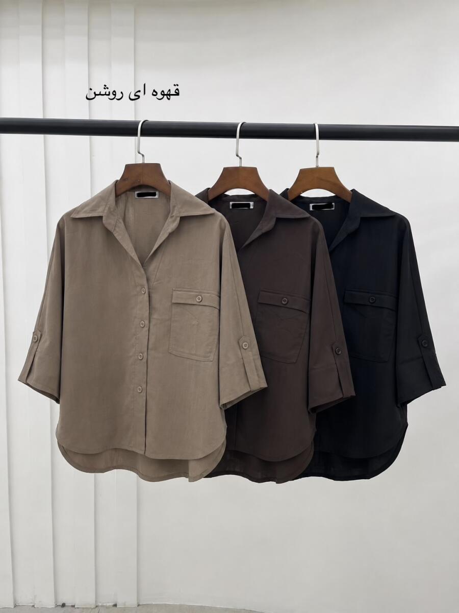 شومیز پری تک جیب آستین چاکدار bd716-15