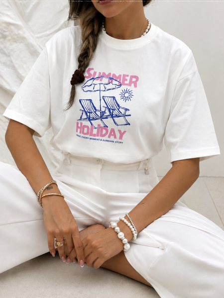 تیشرت نخ پنبه طرح bd647 summer