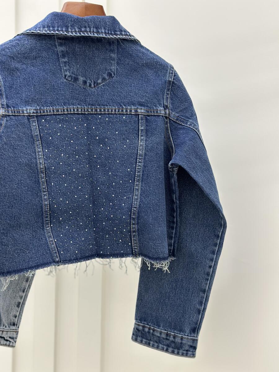 کت جین پاییزه پشت نگین دوزی شده bd857-15